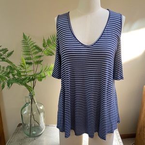 Bobeau short sleeve cold shoulder top